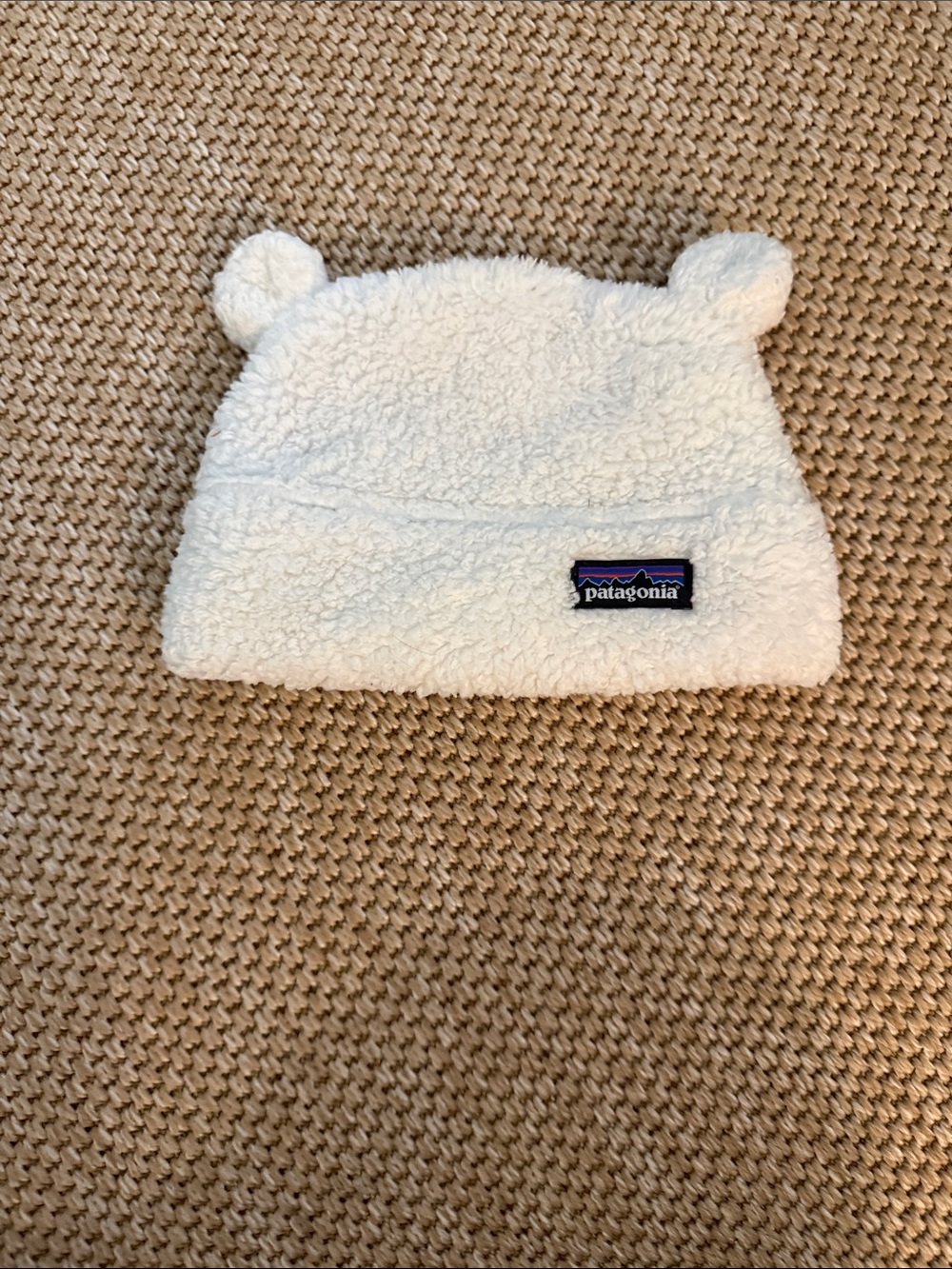 Patagonia Off-White Sherpa Beanie with Ear Details